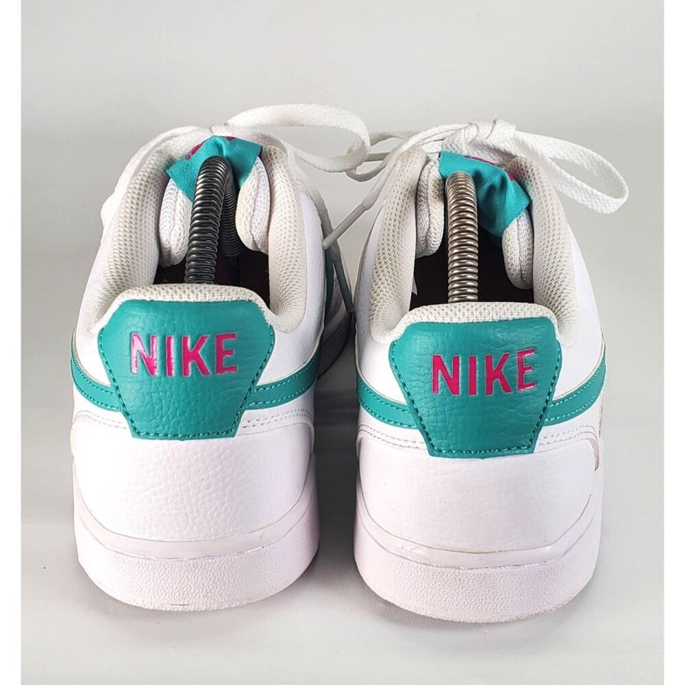 Nike Women's Teal Pink  Leather Court Vision White Washed Shoe Sz 11.5 1473 - Picture 6 of 15